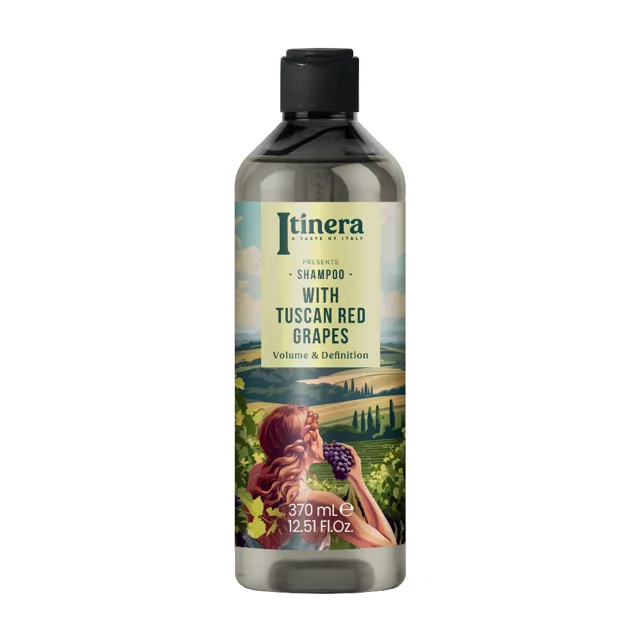 Itinera Šampon pro objem a definici vln červené hrozny z Toskánska 370 ml