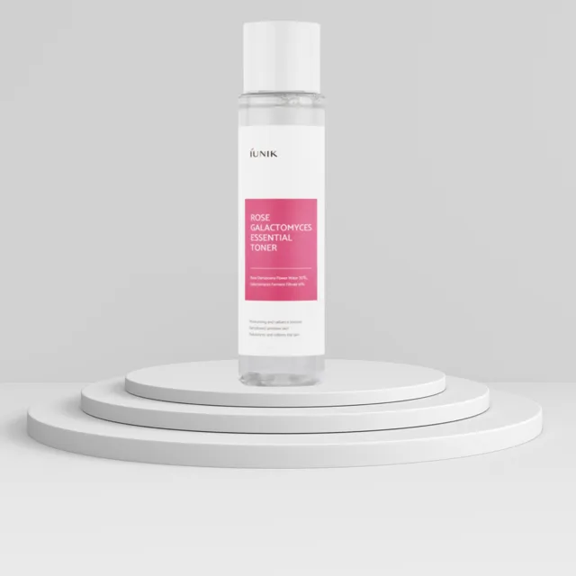 iUNIK - Rose Galactomyces Essential Toner - Hydratační pleťové tonikum s růžovou vodou - 200 ml