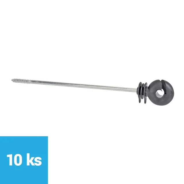 Izolátor k elektrickému ohradníku pro lanka, lanka, pásky, s dlouhým vrutem 220 mm - 10 ks | P35503