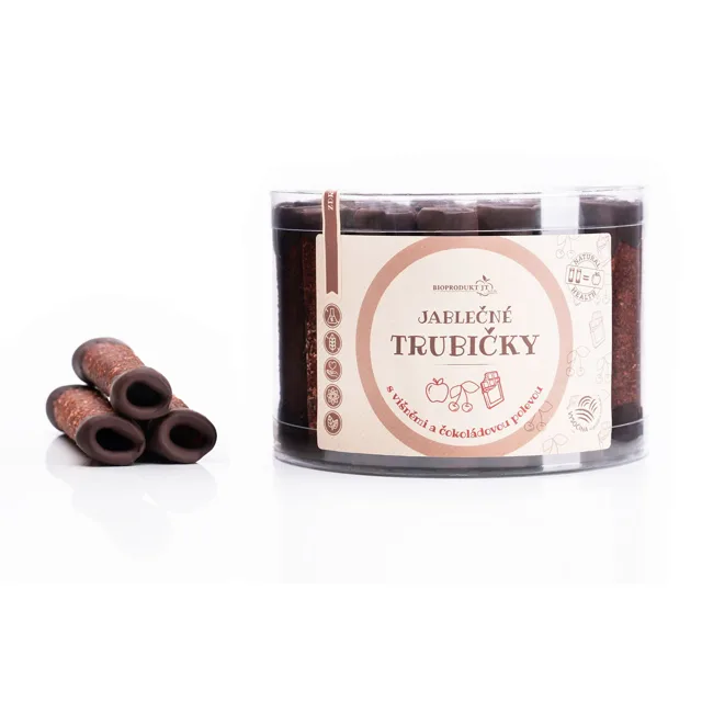 Jablečno-višňové trubičky s čokoládovou polevou váha 420g