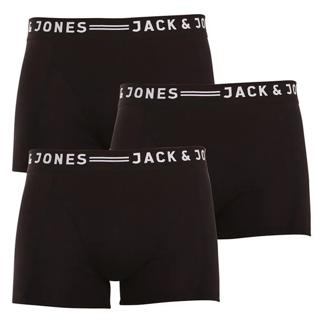 Jack and Jones 3PACK pánské boxerky černé (12081832 - black/black) M