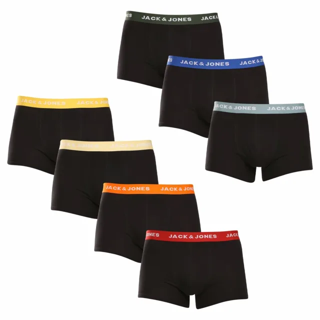 Jack and Jones 7PACK pánské boxerky černé (12230353) XL