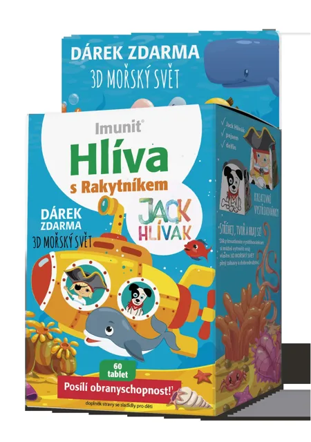 Jack Hlívák Hlíva pro děti 60 tablet + 3D mořský svět