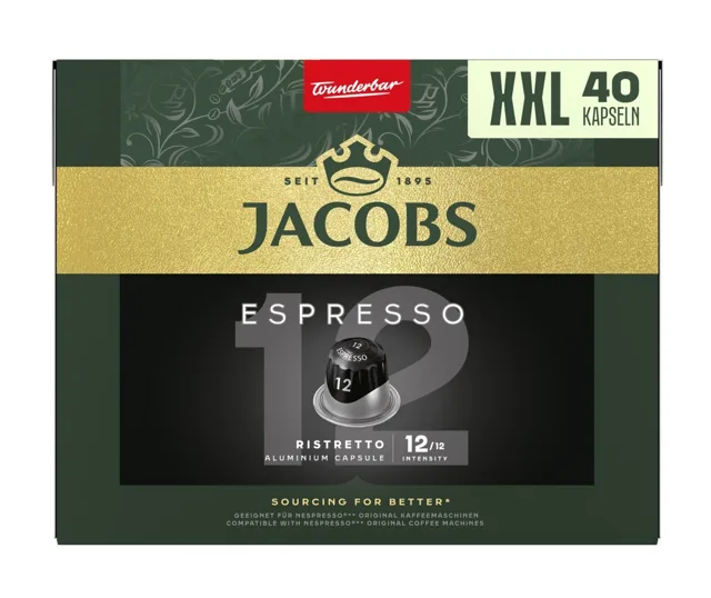Jacobs Espresso Ristretto 12 XXL kapsle 40 ks