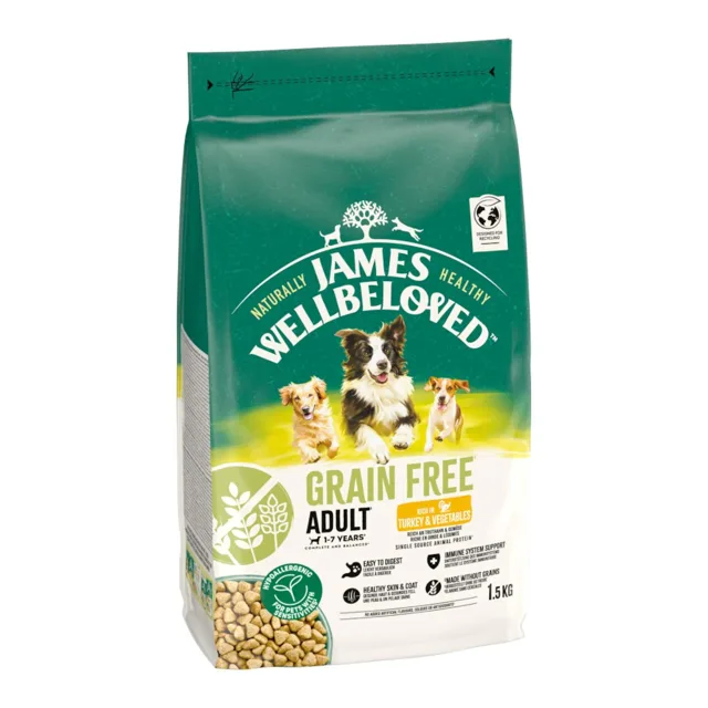 James Wellbeloved Grain Free Adult Dog Hypoallergenic s krůtím a zeleninou - 10 kg