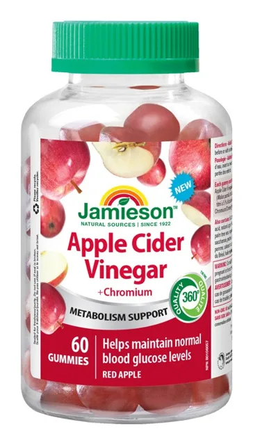 Jamieson Jablečný ocet s chromem Gummies 60 želatinových pastilek
