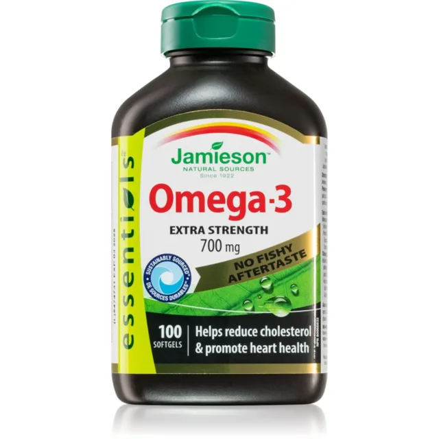 Jamieson Omega-3 Extra Strenght 700 mg měkké tobolky k podpoře funkce mozku a ke zlepšení paměti 100 ks