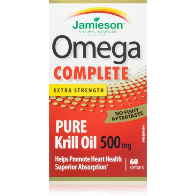 Jamieson Omega Complete Pure Krill 500 mg měkké tobolky pro normální činnost srdce a mozku 60 ks