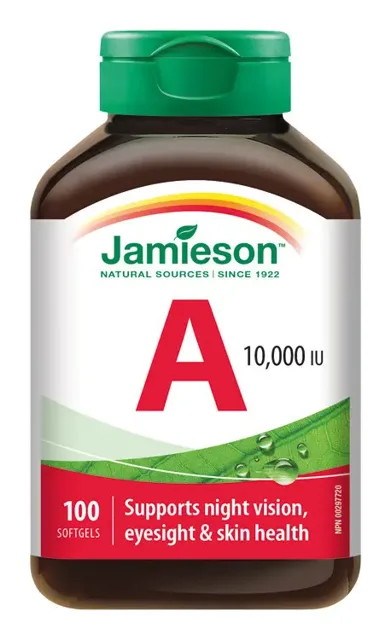 Jamieson Vitamín A 10.000 IU 100 kapslí