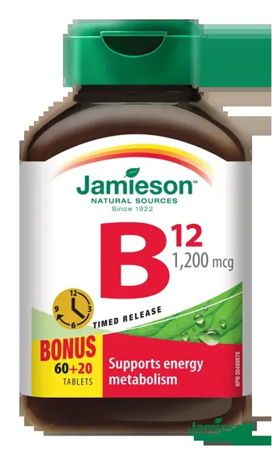 Jamieson Vitamín B12 1200mcg s post.uvolňov. 80 tablet