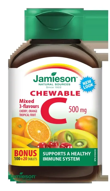 Jamieson Vitamín C 500 mg 3 ovocné přích. 120 tablet