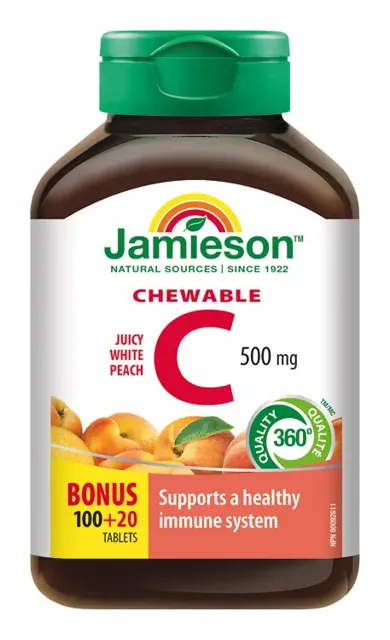 JAMIESON Vitamín C 500 mg broskev chewable 120 tablet