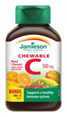 JAMIESON Vitamín C 500mg 3 ovocné přích.tbl.100+20