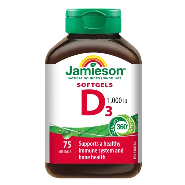 JAMIESON Vitamín D3 1000 IU 75 kapslí