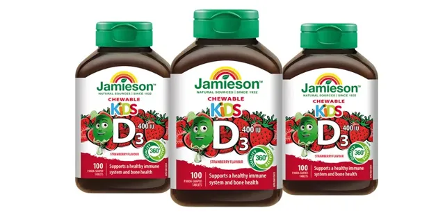 Jamieson Vitamín D3 Kids Jahoda 3 x 100 tablet