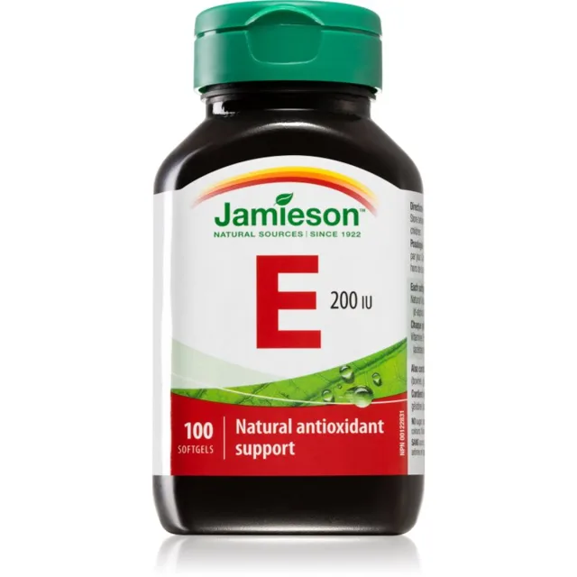 Jamieson Vitamin E 200 IU měkké tobolky pro podporu ochrany buněk před oxidativním stresem 100 ks