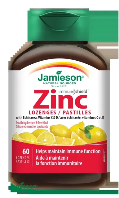 Jamieson Zinek vit.C + D3 přích.citron máta 60 pastilek