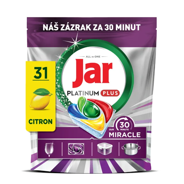 Jar Our 30 Minute Miracle Platinum Plus kapsle do myčky 31 ks