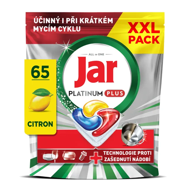 Jar Platinum Plus Lemon kapsle do myčky 65 ks