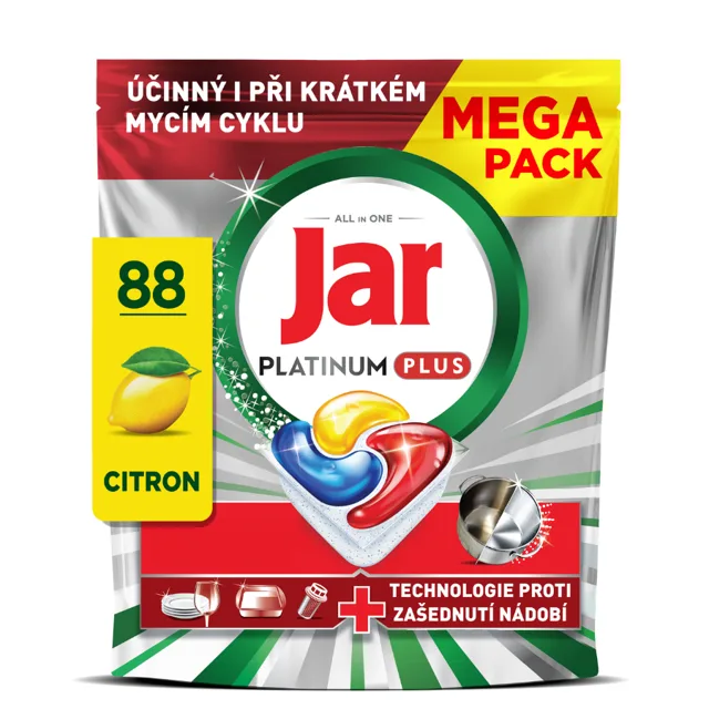 Jar Platinum Plus Lemon kapsle do myčky 88 ks