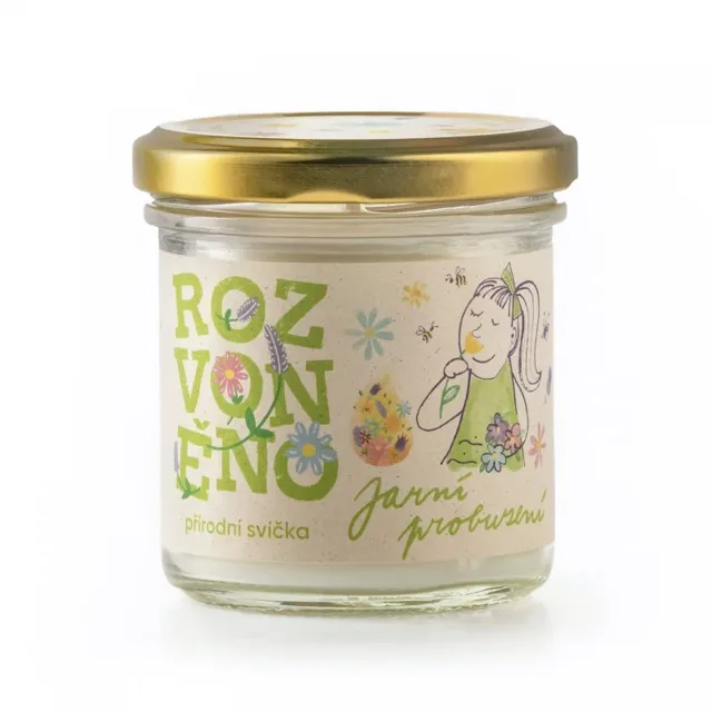 Jarní probuzení (přírodní svíčka s citronem, pomerančem a palmovou růží) Rozvoněno - 130 ml