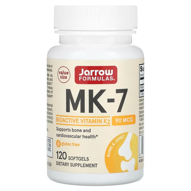 Jarrow Formulas MK-7, vitamín K2, 90 mcg, 120 softgelových kapslí