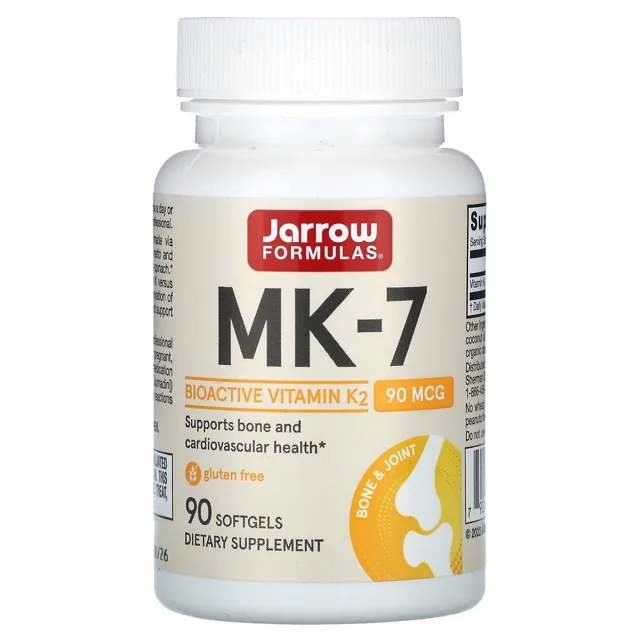 Jarrow Formulas MK-7, vitamín K2, 90 mcg, 90 softgelových kapslí