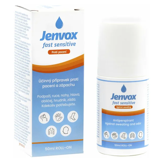 JENVOX Fast Sensitive Roll-on Proti pocení a zápachu 50 ml