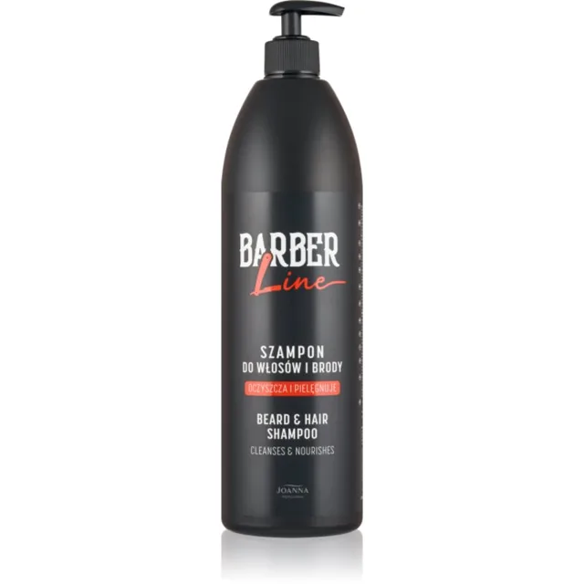 Joanna Barber Line Beard and Hair Shampoo šampon na vlasy a vousy pro muže 1000 ml