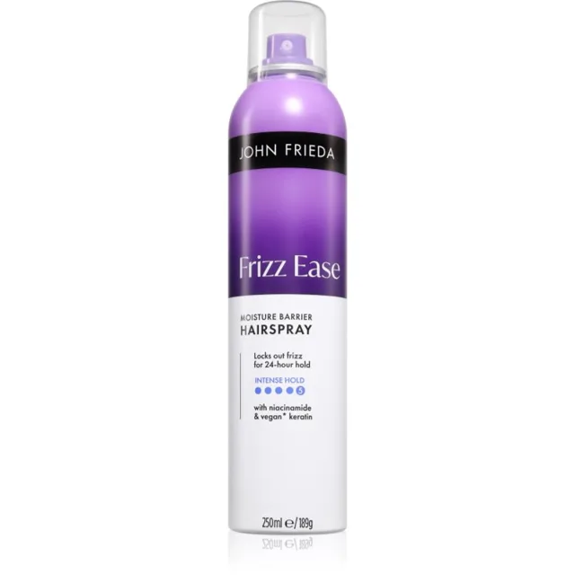 John Frieda Frizz Ease Moisture Barrier Hairspray silný lak na vlasy odolný vzdušné vlhkosti 250 ml