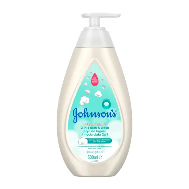 Johnson's Koupel a mycí gel 2v1 Cottontouch  500 ml