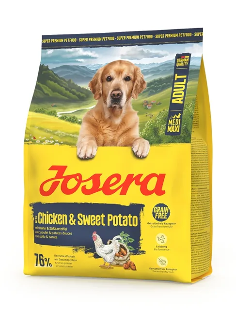 JOSERA Adult Chicken and Sweet Potato 900g bezobilné krmivo pro aktivní psy