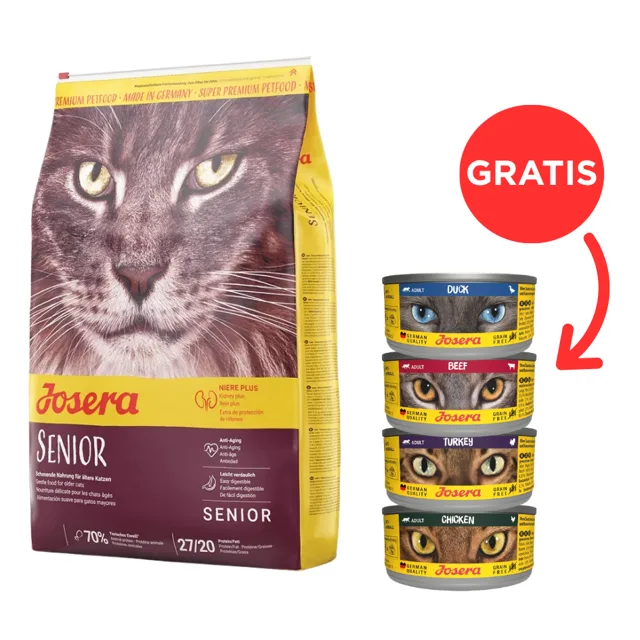 JOSERA Cat Carismo Senior 10 kg krmivo pro starší kočky + 4 konzervy ZDARMA