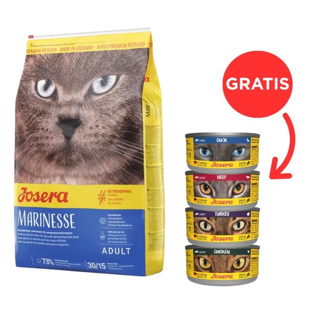 JOSERA Cat Marinesse hypoalergenní krmivo 10 kg + 4 konzervy ZDARMA
