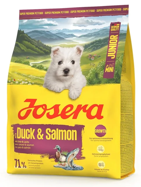 JOSERA Duck and Salmon Junior Mini 900 g pro správný vývoj štěňat malých plemen
