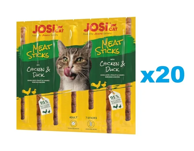 JOSERA JosiCat Meat Sticks kuřecí a kachní tyčinky pro kočky 20x35g
