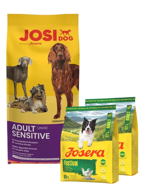 JOSERA JosiDog Adult Sensitive 15 kg + 2x900g krmiva ZDARMA
