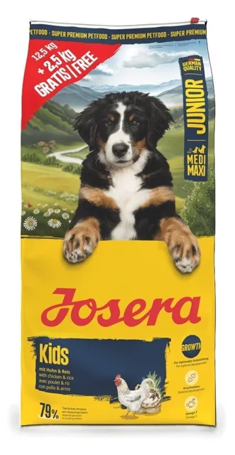 JOSERA Junior Kids pro mladé psy středních a velkých plemen 12,5kg + 2,5kg zdarma