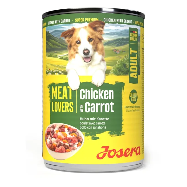 JOSERA Meat Lovers Menu Kuře s mrkví 400 g kuře s mrkví, mokré krmivo pro psy