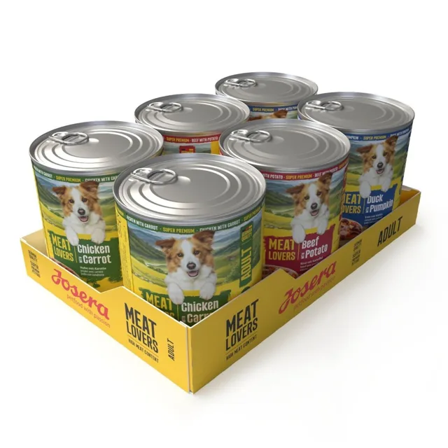 JOSERA Meat Lovers Menu Multipack 6x800 g hovězí, kuřecí a kachní krmivo pro psy