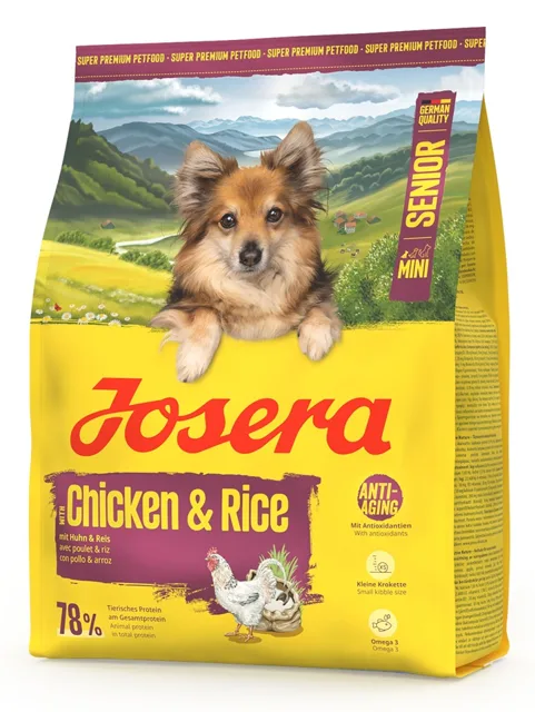 JOSERA Mini Senior Chicken and Rice 900g bezlepkové krmivo pro starší psy malých plemen