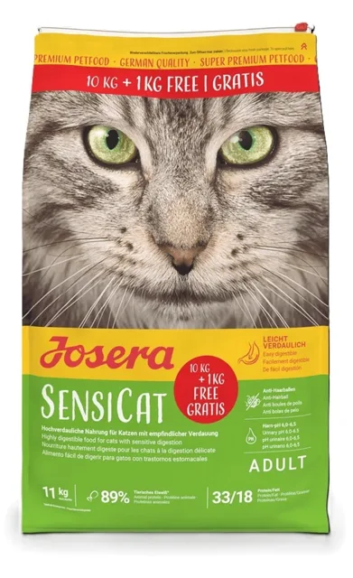 JOSERA SensiCat pro citlivé kočky 10 kg + 1kg zdarma