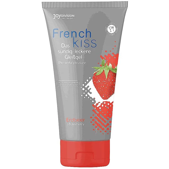 JoyDivision FrenchKiss Strawberry lubrikační gel s příchutí Strawberry 75 ml