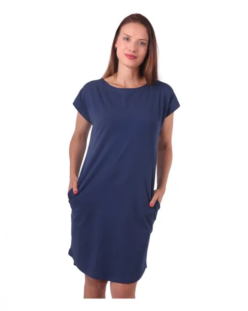 Jožánek Dámské bavlněné šaty s kapsami ZOE – jeans modré