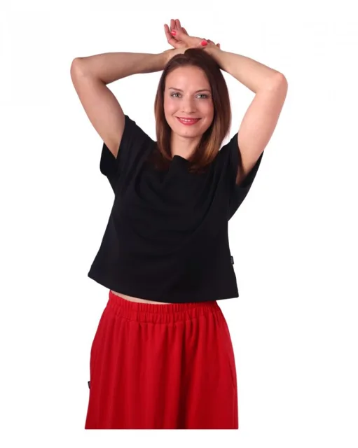 Jožánek Dámské crop top tričko Edita – černá