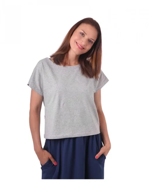 Jožánek Dámské crop top tričko Edita – šedý melír