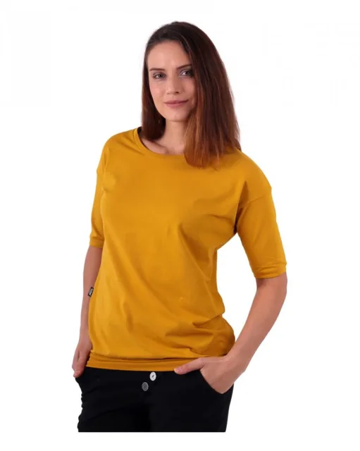 Jožánek Dámské oversized tričko Darina – hořčicové | Jožánek®