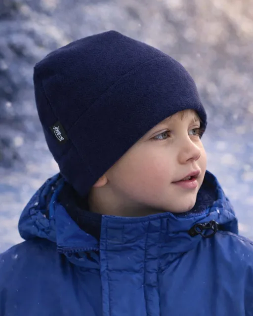 Jožánek Dětská zimní čepice, fleece – tmavě modrá S