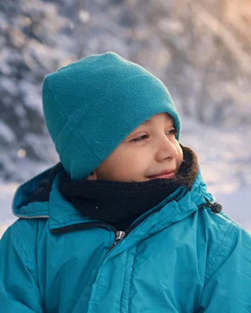 Jožánek Dětská zimní čepice, fleece – tyrkysová M