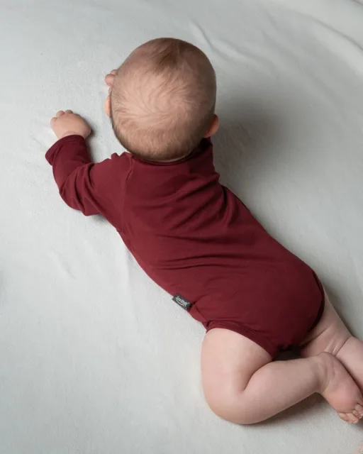 Jožánek Dětské body s dlouhým rukávem – vínové | Jožánek®
